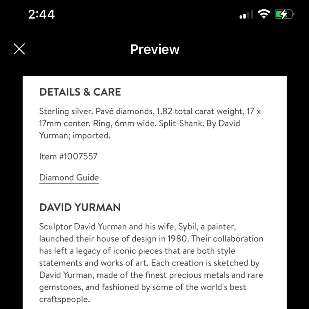 David Yurman "Albion" Ring - Picture 6 of 6
